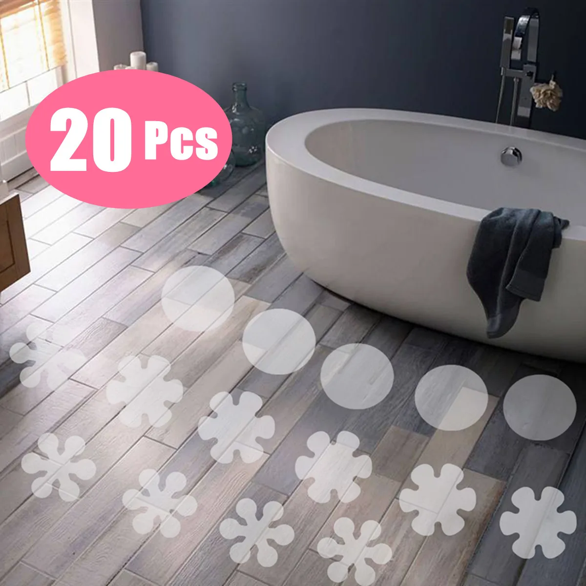 6/18PCS Bathroom Safety Strips Anti-Slip Mat Shower Strips Bath Tub Applique 