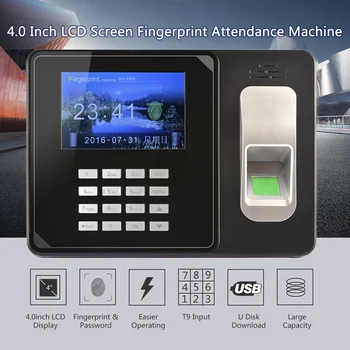 

Intelligent Biometric Fingerprint Password Attendance Machine Employee Checking-in Recorder TCP/IP 4.0 inch TFT LCD Screen DC 5V