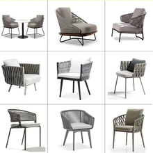 New design good quality Garden hemp rope furniture Patio aluminum frame furniture set leisure chair for outdoor transport by sea ikayaa outdoor furniture dining bench chair with backrest natural pinewood top metal frame patio garden bench furniture us de