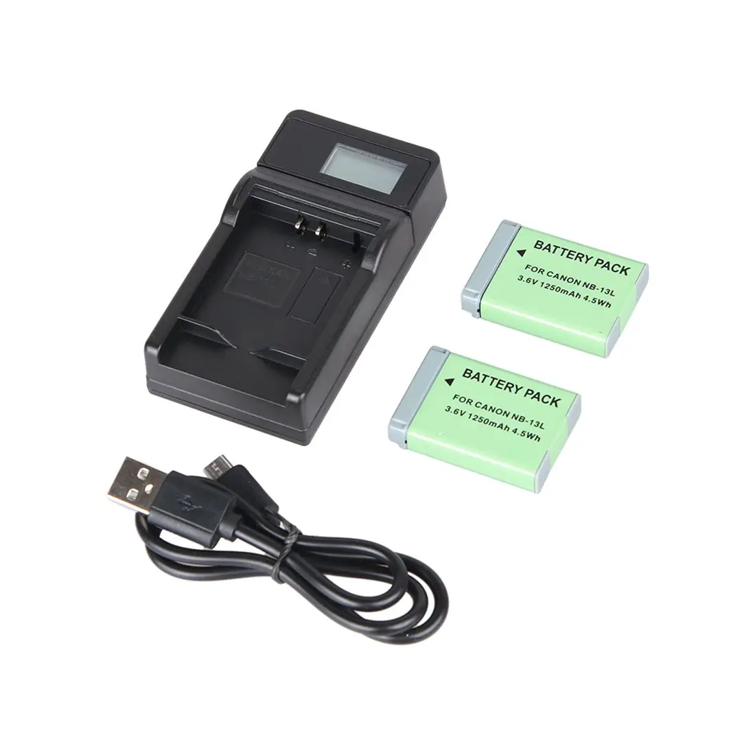 

FULL-For Canon NB-13L 3.6V 1250mAh battery 2 + LCD screen USB single charge + USB cable
