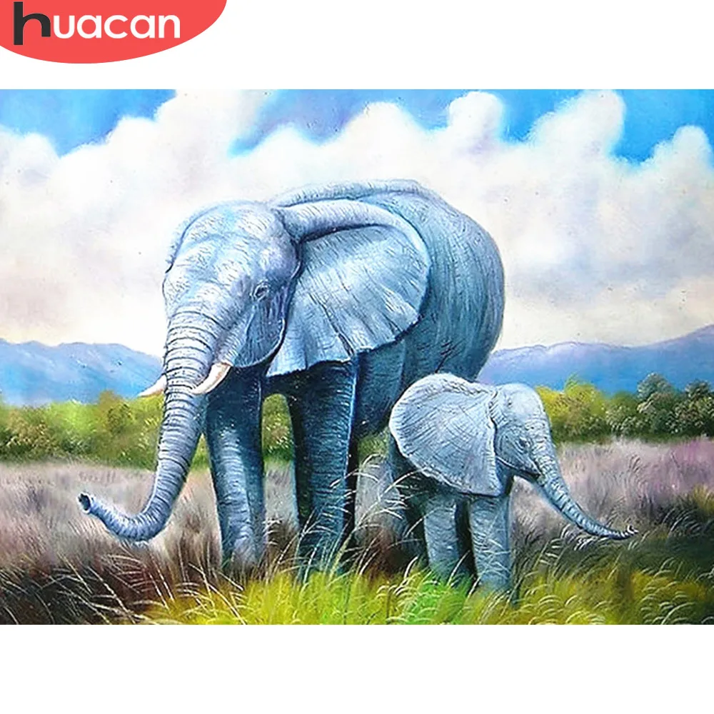 

HUACAN 5D DIY Diamond Mosaic Animal Embroidery Sale Elephant Full Square Diamond Painting Rhinestone Pictures Home Decor Gift