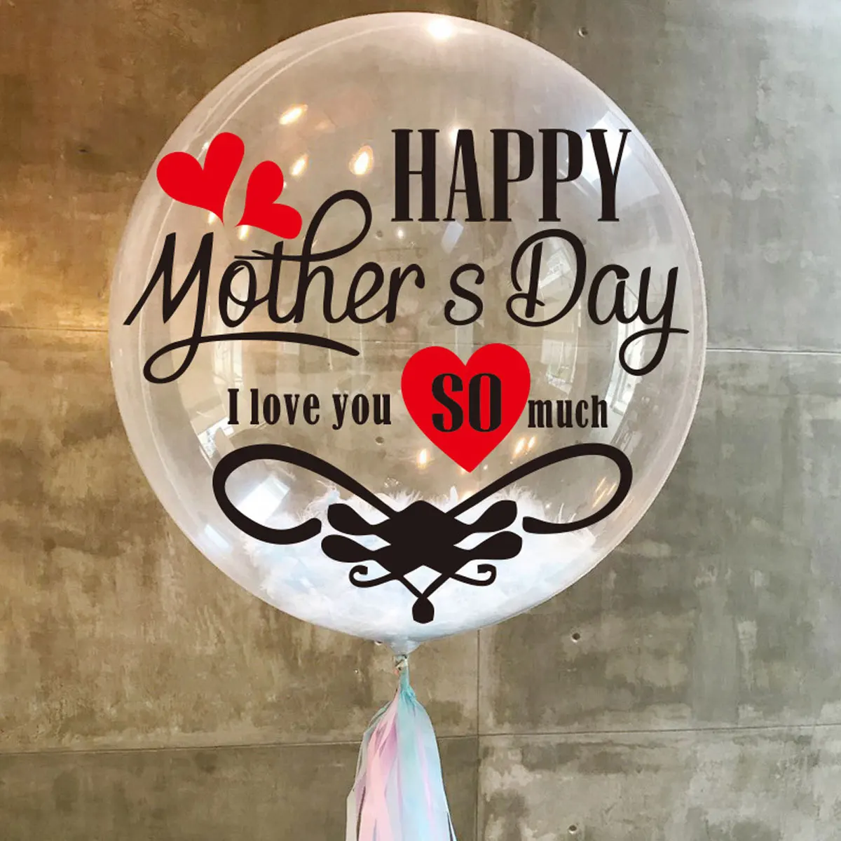 

1 Sheet Balloon Sticker Colorfast Self-adhesive Happy Mother's Day Decor PVC Decals Party Supplies