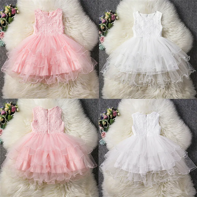 

PUDCOCO Fashion Pretty Kids Baby Girl Flower Dress Child Girls Sleeveless Lace Tutu Party Gown Pageant Kids Dresses 1-5T