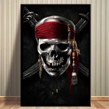 

Movie Poster Pirates of The Caribbean Canvas Print Home Decor Wall Art Pictures No Frame