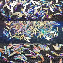 50 шт конский глаз Стразы для дизайна ногтей украшения из страз 3d радужные алмазные ювелирные изделия Сердце талисманы блеск страз овальные Поделочные камни