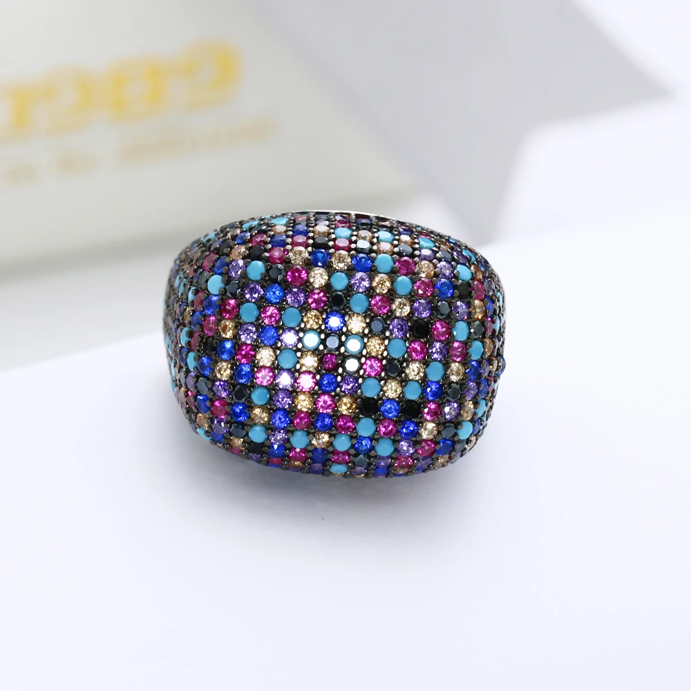 DreamCarnival 1989 Recommend High Square 925 Silver Rings for Women Weddding Anniversary Must Have Luxury Zircon Ring SJ31022RB