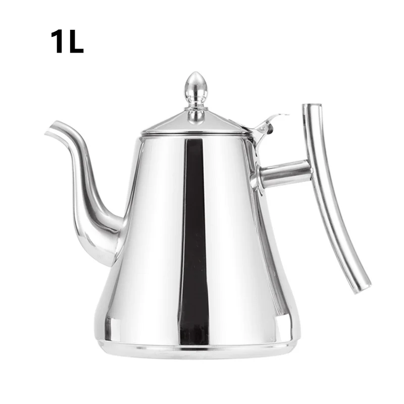 

Stainless Steel Teapot Coffee Pot 1/ 1.5 L Water Kettle Filter Tea Leaf Strainer