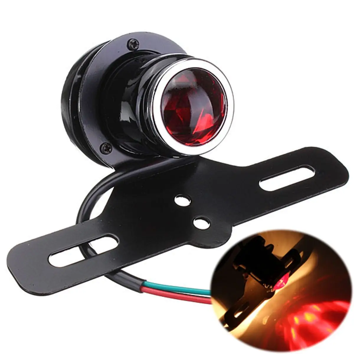 Motorcycle Lights Rear Tail Brake License Plate Light Bracket For