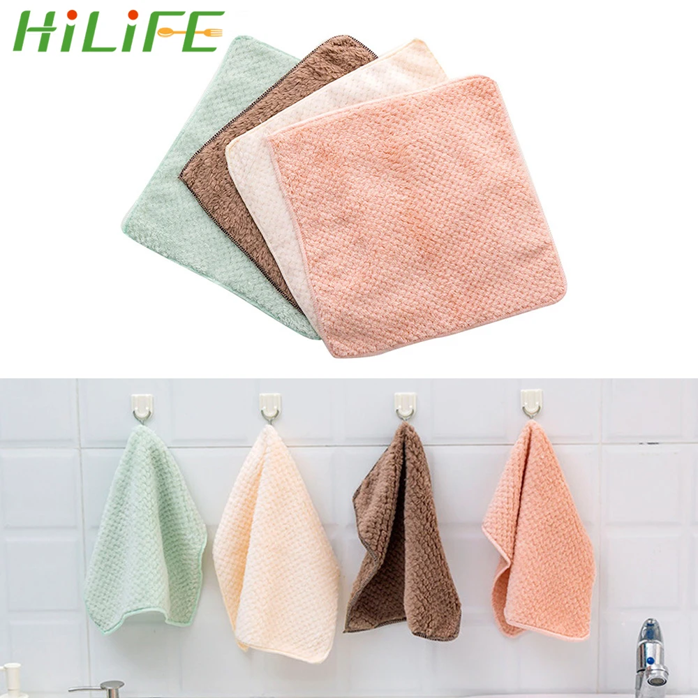 

HILIFE Dishclout Nonstick Oil Kitchen Tableware Dish Cloth Household Cleaning Cloth Super Absorbent Wipe Table Washing Towel