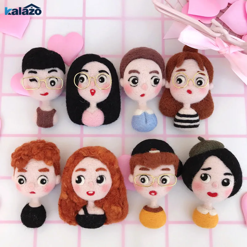 

1pc Wool Felt Needle Cartoon Doll DIY material package Craft Supplies wedding birthday gift home party decorations