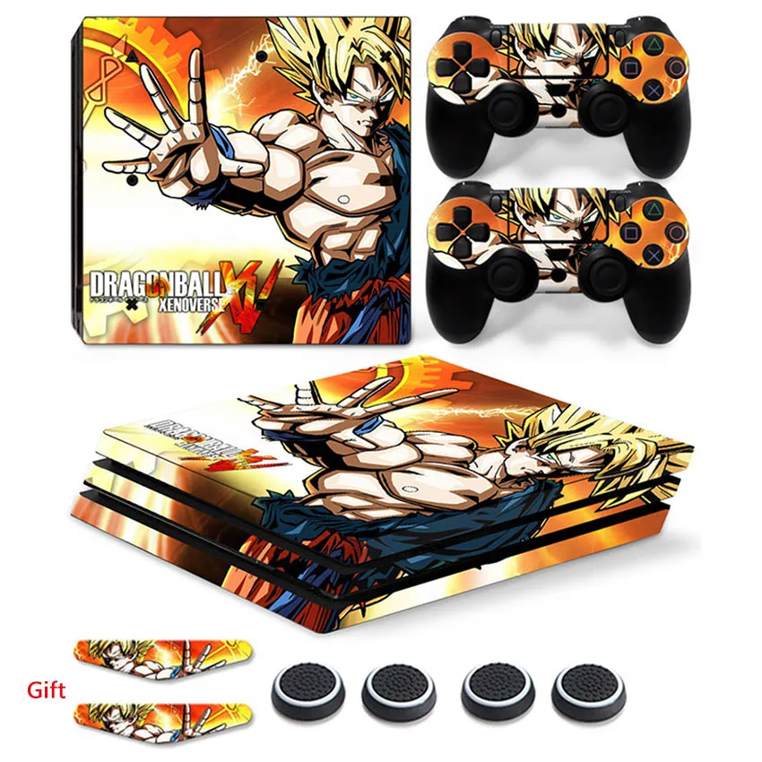 

Dragon Ball Vinyl Non-slip Stickers Decal For Playstation 4 PS4 Pro Console & 2 Controller Skins+2x LED Stickers+4x Caps