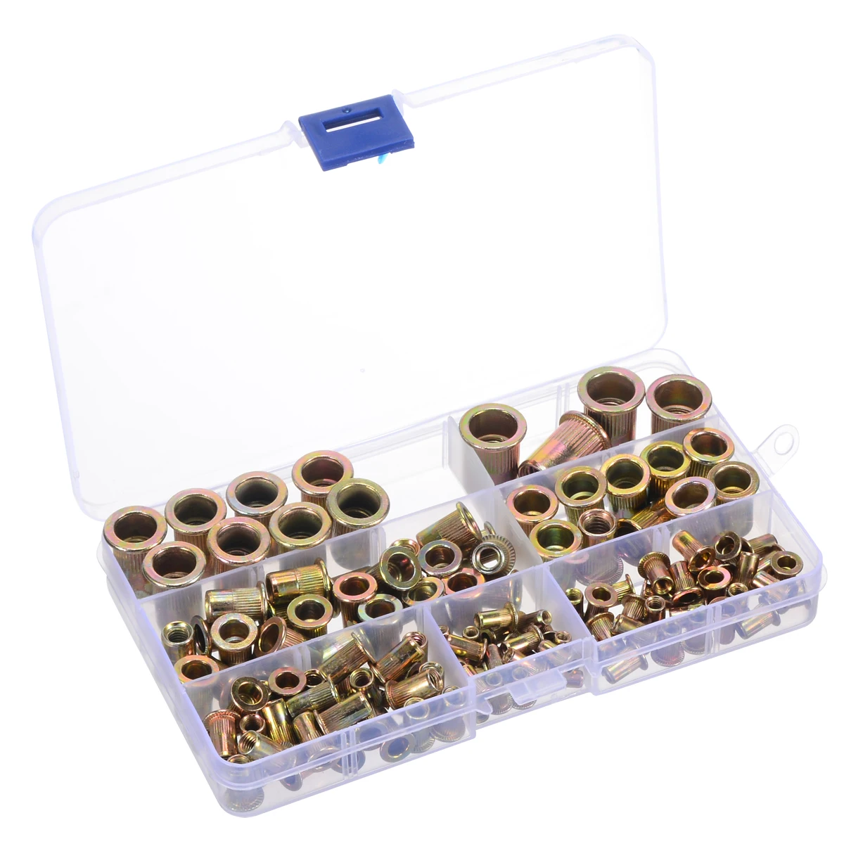 

Mayitr 128pcs/set Zinc Plated Rivet Nut Tool Kit Steel Insert Nutsert Rivnut Assorted Assortment Kit