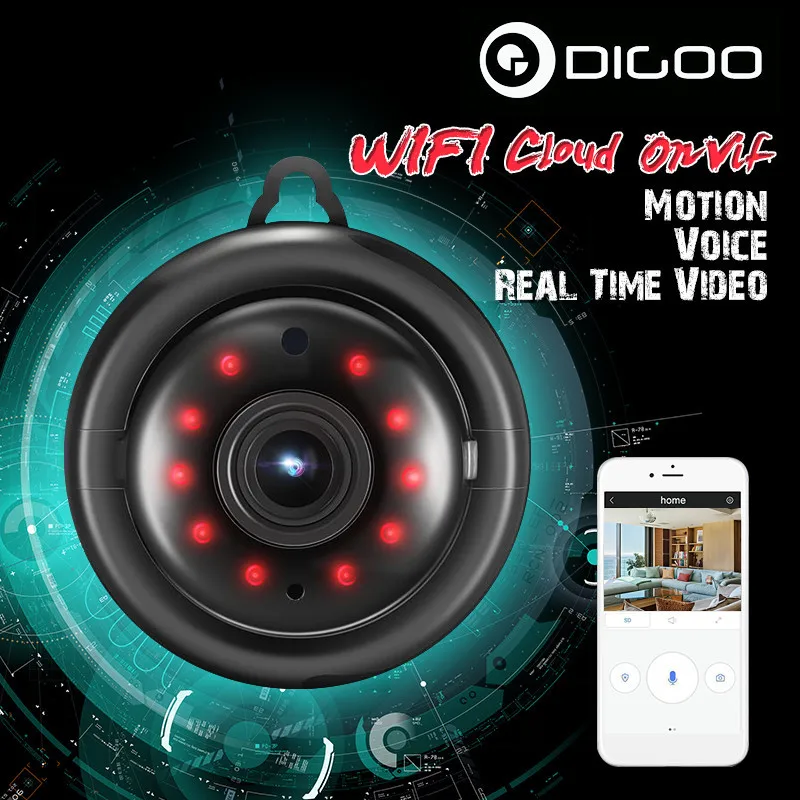 

Digoo DG-MYQ Cloud Storage 720P Wifi IP Camera Baby Monitor Security Video Surveillance Camera Night Vision 2 Way Audio APP