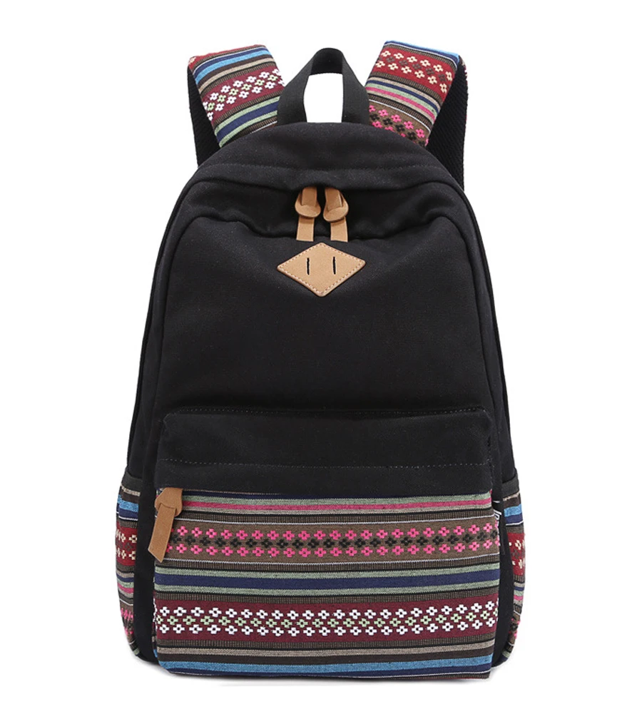 

New Women Canvas Backpack Lady Casual Travel Bag School Bags For Girls Shoulder Satchel Female Printing Rucksack Mochila Laptop