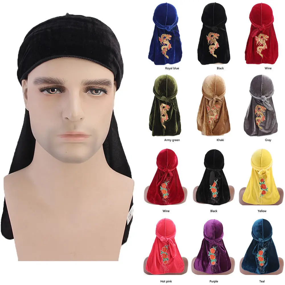 Hirigin 2019 дышащий унисекс для мужчин женщин бархат бандана шляпа тюрбан Doo Durag головные уборы