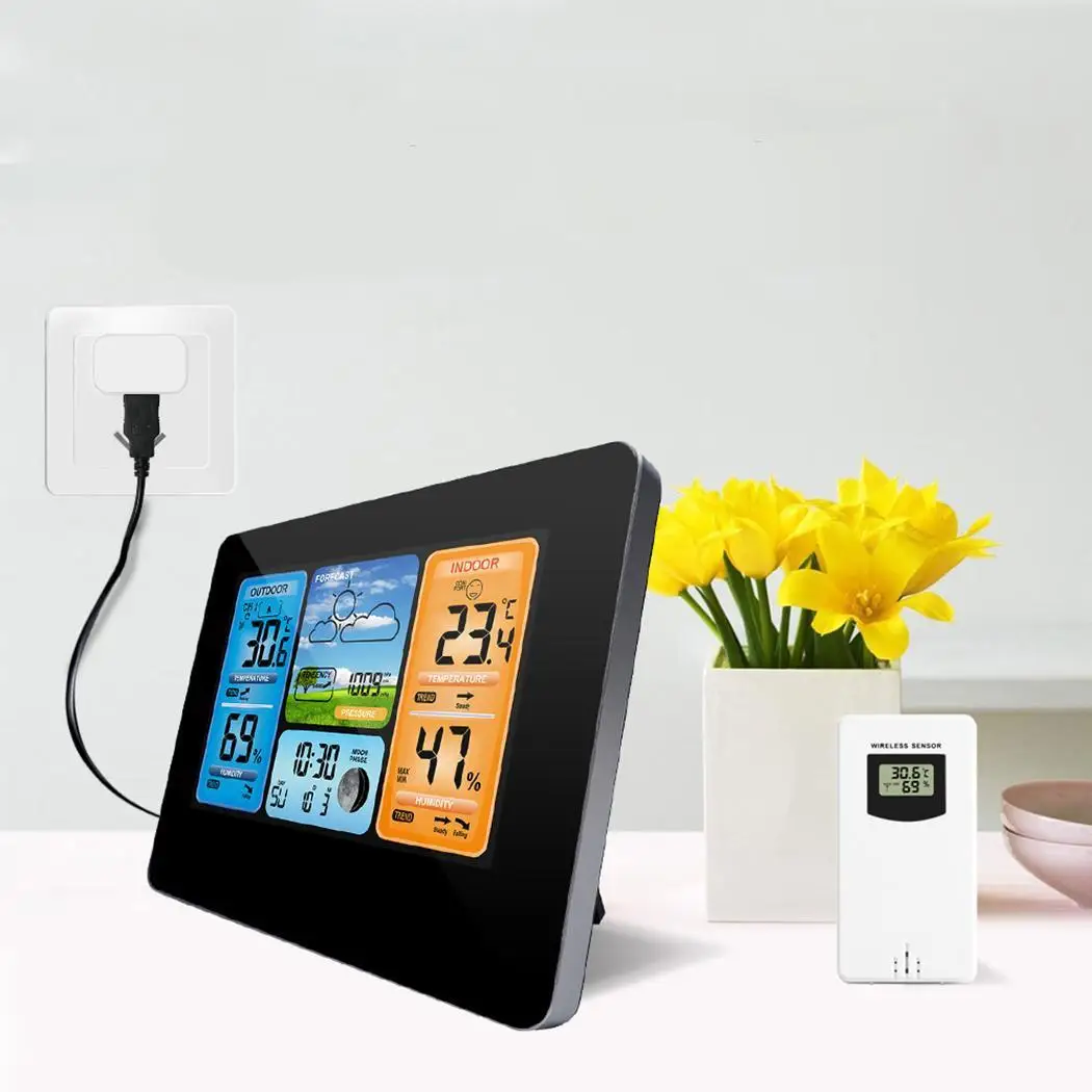 Wifi погода часы многофункциональный электронный будильник прогноз погоды вечный