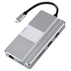 Многофункциональный YC217 высокое Скорость USB Hub Тип C к HDMI USB3.0 RJ45 TF Micro SD Card Reader адаптер USB 3,0 хаб Тип-C для MacBook