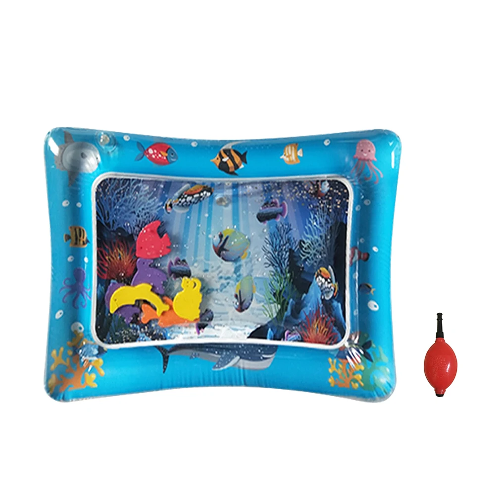 

Baby Inflatable Water Play Mat Infant Tummy Time Child Development Play Center with Manual Inflator Pump for Babies