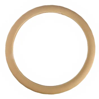 

Lambskin Steering Wheel Cover with Net Holes (Beige) - M Size