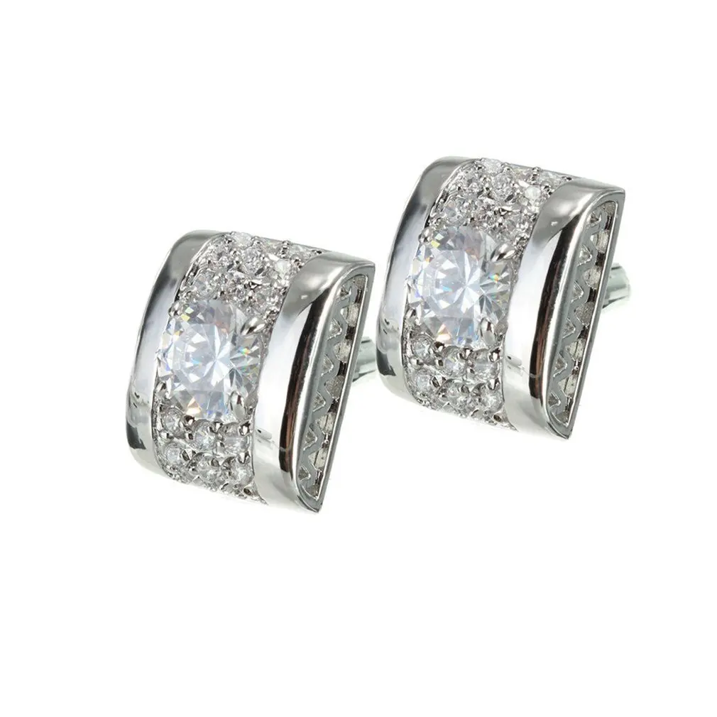 

F5196 Retro Zircon Cuff Links Men Simple Style Shirt Cufflinks Shirt Cuff Button Cuff Links Best Gifts Luxury Design
