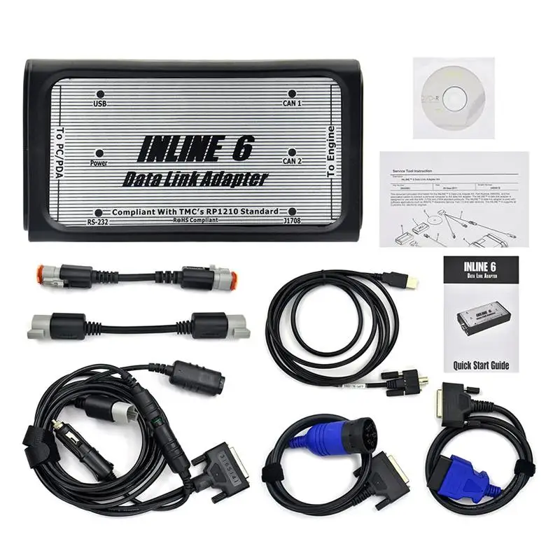 

Truck Heavy Duty Scanner INLINE 6 Insite V7.62 Data Link Adapter Diesel Truck Diagnostic Tool Hot