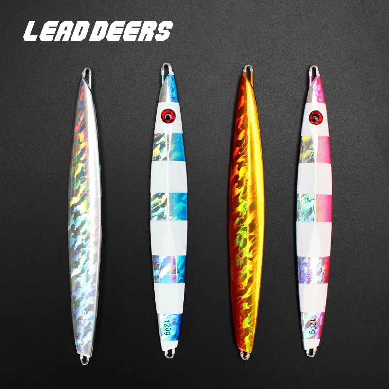 

Leaddeers Quality Slow Jigging Metal Jig Fishing Jigs Lead Fish Lure Bait Deep Sea Glow Saltwater Fishing Lure 4pcs/Lot 80-400G