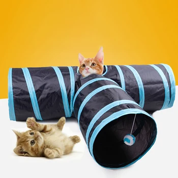 

3 Holes Foldable Pet Cat Tunnel Indoor Outdoor Pet Cat Training Toy Tunnels Kitten Toys Bulk Toys Rabbit Tunnel Cats Cave Supply