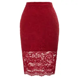 Для женщин элегантные облегающие юбки-карандаш Высокая талия дамы юбка сбоку Разделение Кнопка облегающее офисное платье подогнанные юбки