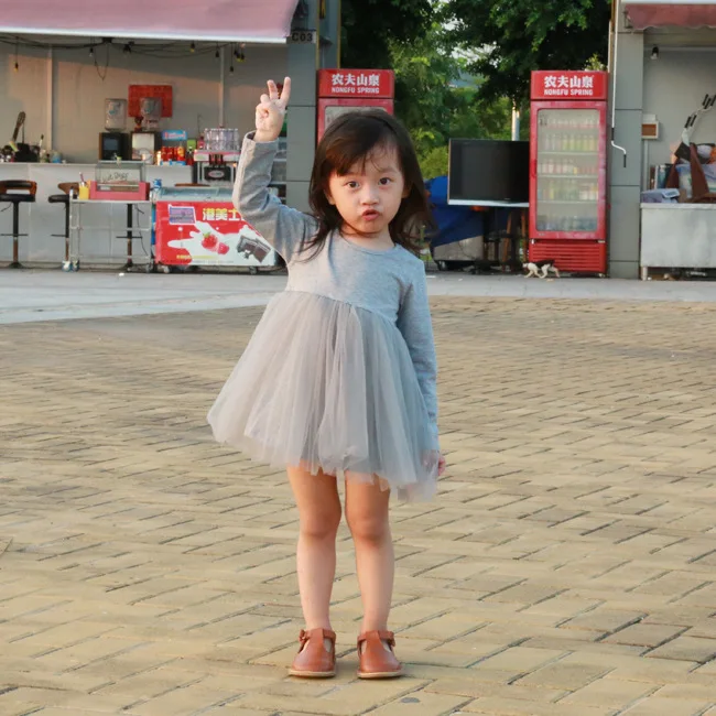 

New Spring Girl Cotton Dress Tutu Princess Dress Stitching Long Sleeve Children's Clothing Kids Dresses For Girls Vestidos T