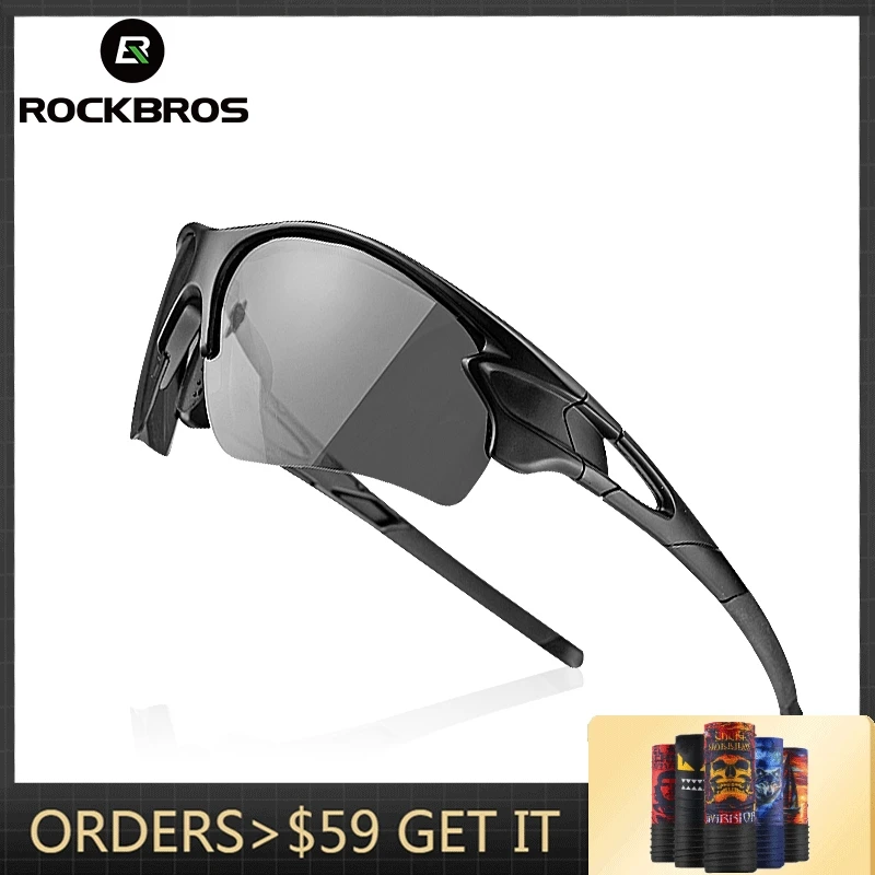 ROCKBROS Cycling Sunglasses Bike Polarized Glasses Photochromic UV400 Goggles