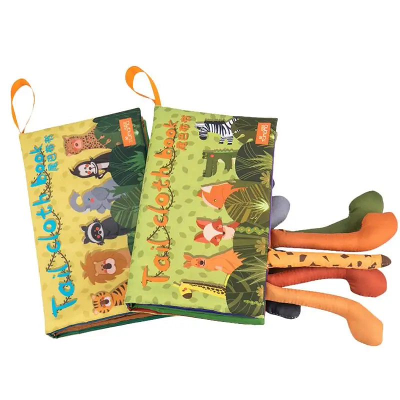 

Baby Tail Cloth Book Toy Animal Puzzle Tear Resistant Enlightenment Cognitive Cloth Book Preschool Early Education Toy for Kid