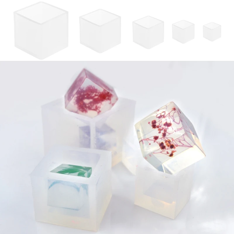 5Pcs Silicone Pendant Mold Jewelry Making Cube Resin Casting Mould Diy Craft Tool | Дом и сад