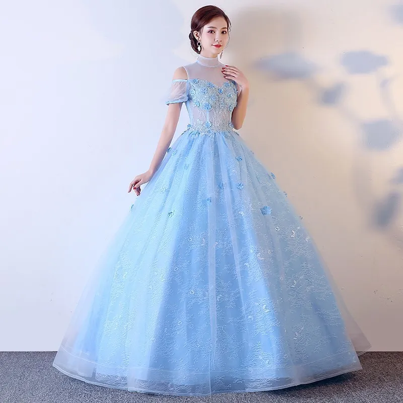 Дешевые Бальные платья бальное платье светло голубой сладкий 16 для 15 лет дебютантка платье vestidos De 15 Anos