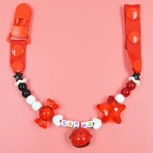 Симпатичная Детская Соска с изображением конфет и грибов, детские противоскользящие цепочки с колокольчиком, зажимы для сосков, фиксаторы для новорожденных