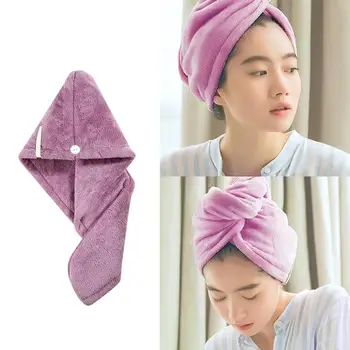 

3 Colors Bathroom Double Thick Shower Cap Headscarf Home Hair Dryer Quick Dry Towel Bath Absorbent Water Caps Bathroom Tools