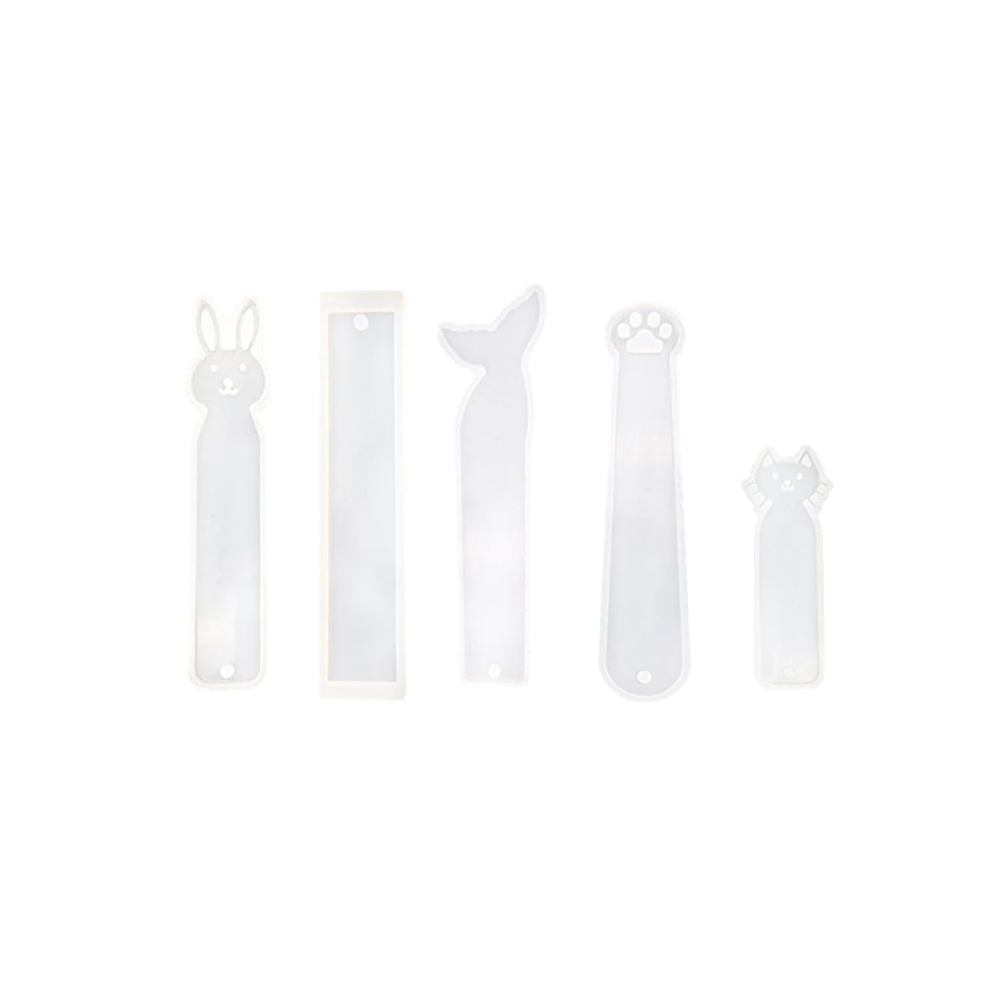 

5 Pack Silicone Bookmark Mold DIY Bookmark Casting Mould Making Epoxy Resin Jewelry DIY Craft Silicone Transparent Mold Mermai