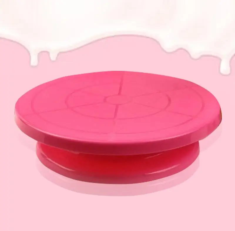 

DIY Pan Baking Tool Plastic Cake Plate Turntable Rotating Anti-skid Round Cake Stand Cake Decorating Rotary Table Kitchen 1PCS