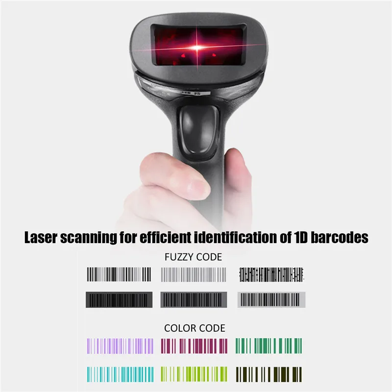 S SKYEE المحمولة USB المحمولة السلكية الباركود ماسحة 1D الباركود قارئ الليزر مسح الباركود ماسحة الأسود ماسح ضوئي يدوي