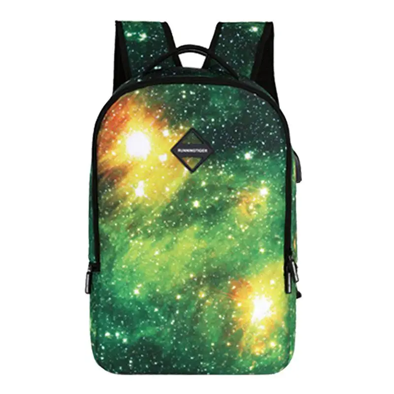 

USB Star Pattern Backpack School Student Bag Multi Function Headset Charging Business Travel Backpacks Rucksack For Women Men