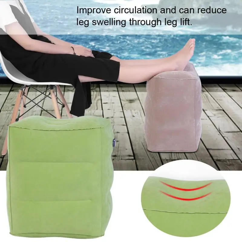 

Travel Inflatable Pillow Plane Train Foot MAT Pad Air Inflatable Large Valve Footrest Pillow 3 Layer Cushion Nail Art Salon Tool