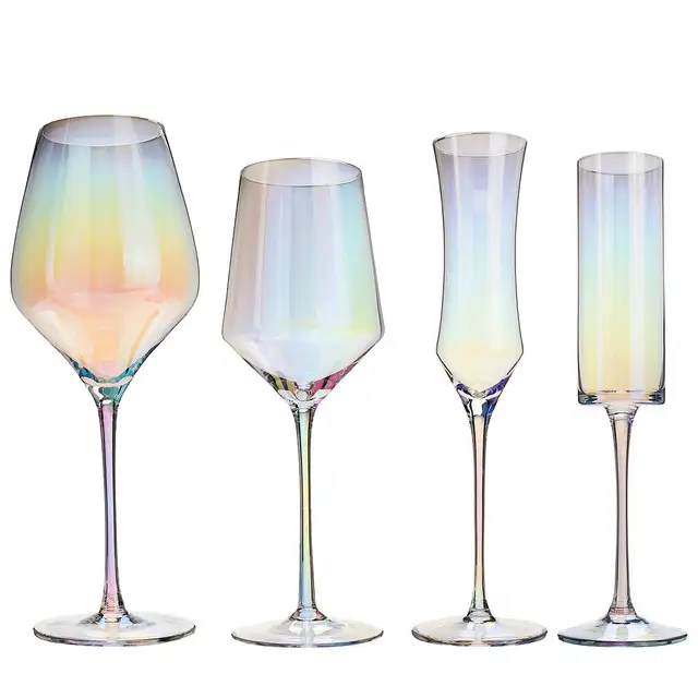 Rainbow Wine Glass Crystal Cocktail Glasses Champagne Flute Brandy