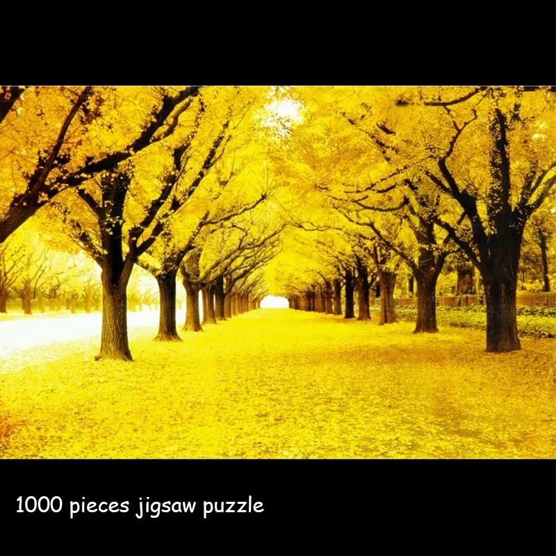 

Grownups 1000 Pieces yellow leaf Puzzles for Adult Decompression y puzzles 1000 pieces gold fall Landscape Creativity Imagine