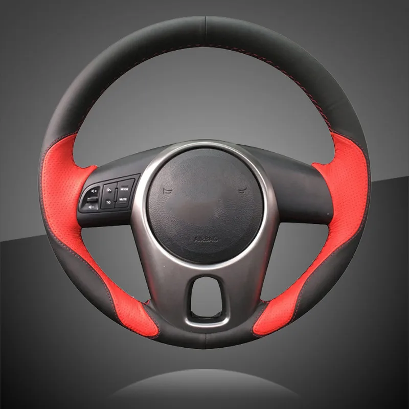 

Auto Braid On The Steering Wheel Cover for Kia Forte 2009-2014 Soul 2010-2013 Rio 2009-2011 Hand Sewing Car Steering Wheel Cover