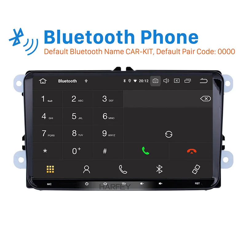 Best Harfey 9" Android 9.0 GPS Autoradio 2din Car Multimedia Player for VW Golf Jetta Tiguan T5 B7 Passat MK5 Seat Leon Skoda Octavia 1