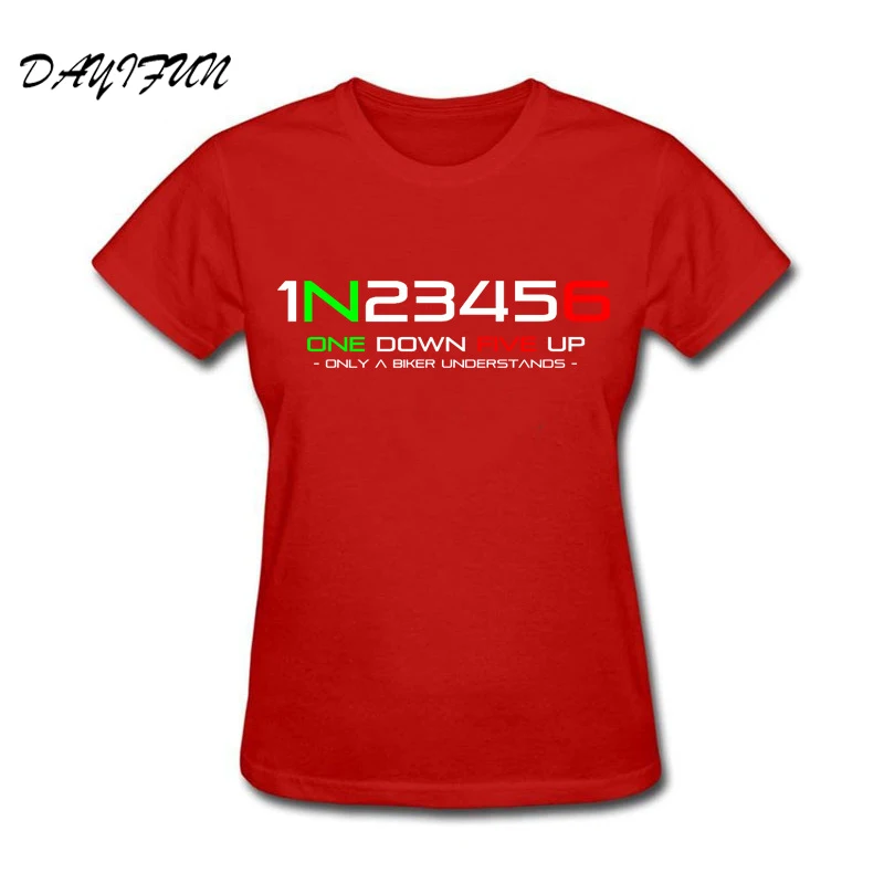 

DAYIFUN 2019 summer Fashion women tshirts Summer Style 1N23456 Motorcycle Cotton funny t shirt women C3271