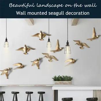 

European Creative Resin Wall Hanging Seagull Bird Stereoscopic Wall Decoration Living Room Veranda Sofa Tv Background Decoration