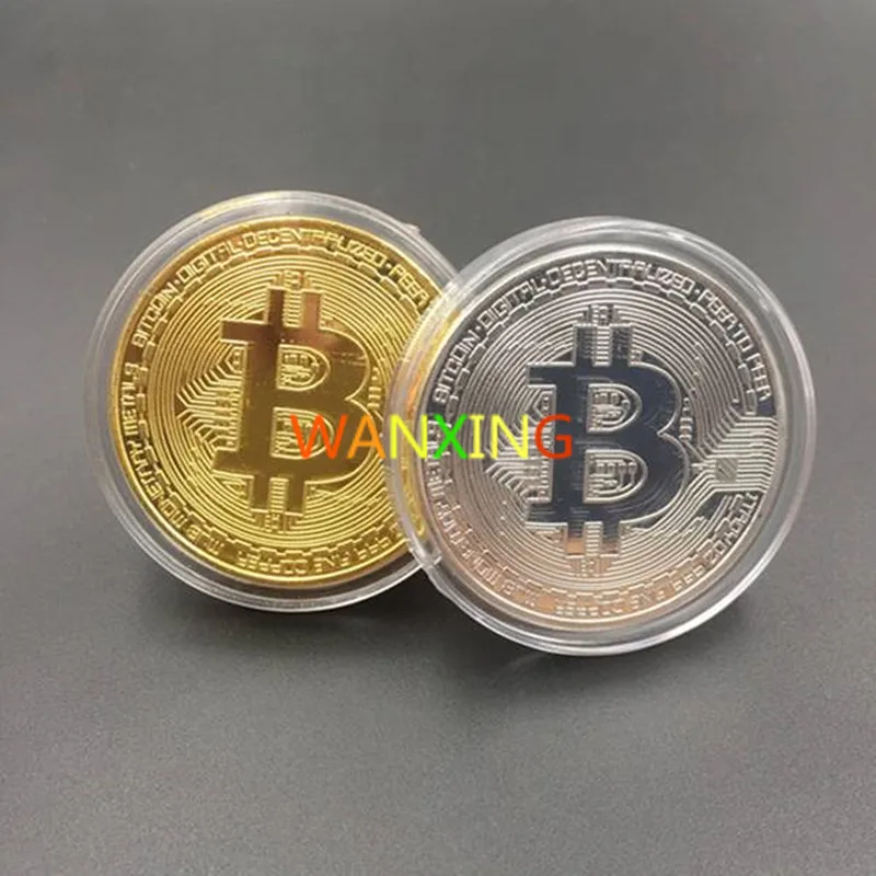 Offre spéciale limitée dans le temps pièce en or argent Collection cercle plaqué or Bitcoin cadeau (lot de 6)