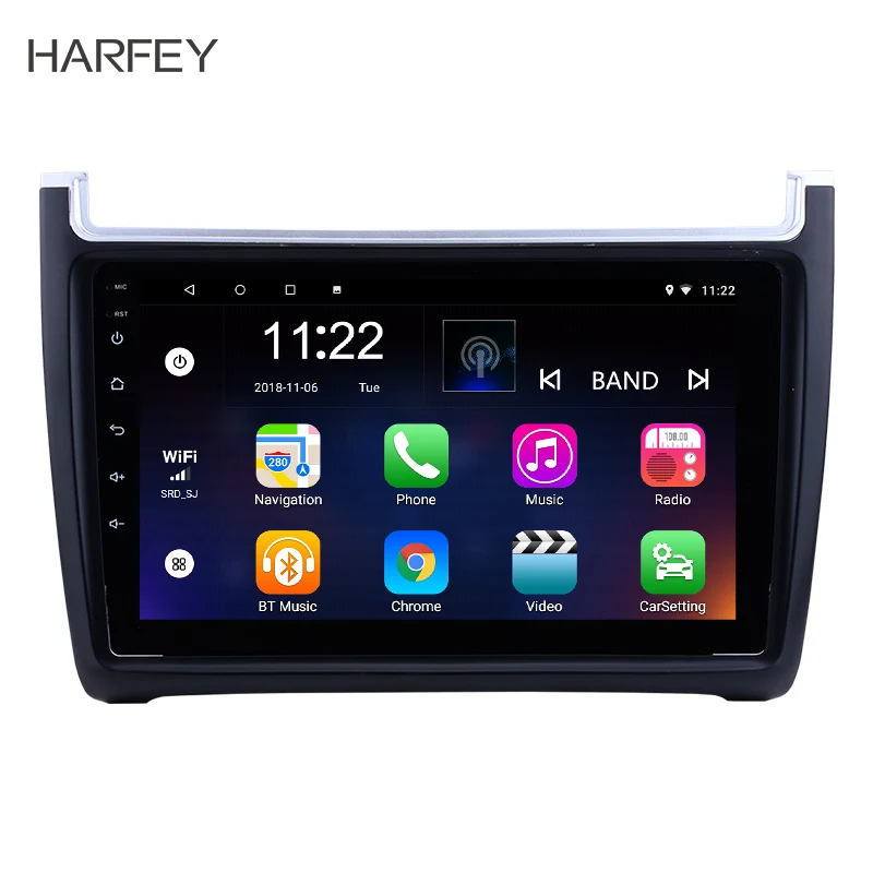 

Harfey Android 8.1/7.1/6.0 9" Car Radio For VW Volkswagen Polo 2012 2013 2014 2015 2Din GPS Multimedia Player Head Unit
