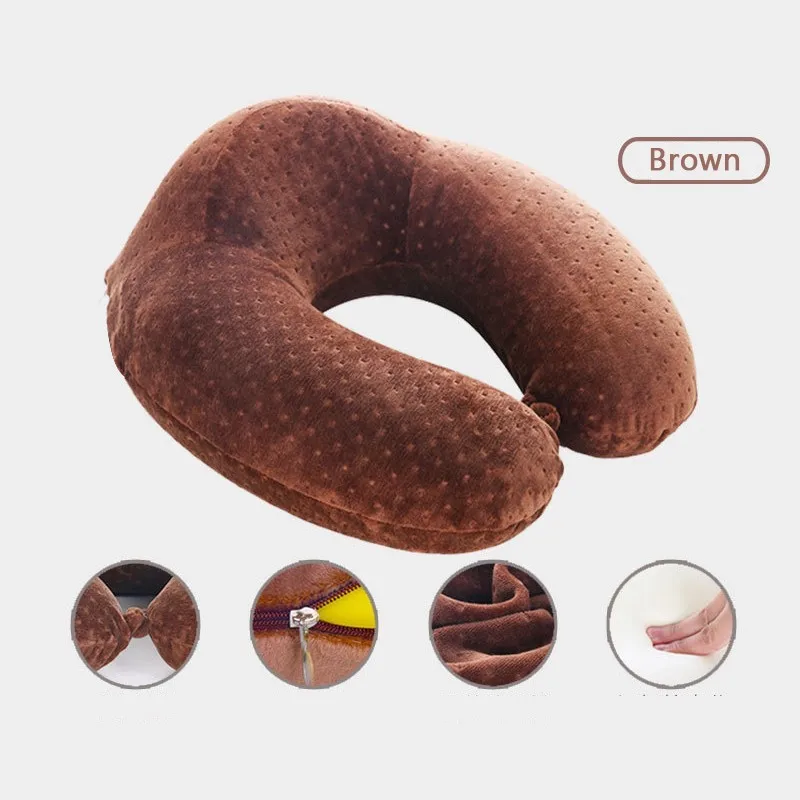 

U-shaped Neck Pillow Memory Foam Car Travel Air Plane Home Pillow Neck Head Support Office Cushion Comfortable Travel Pillow