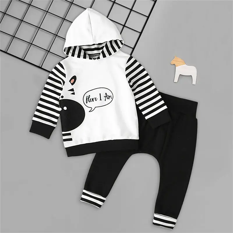 Infant Baby Clothes Set Toddler Boy Girl Outfit Long Sleeve Hoodies